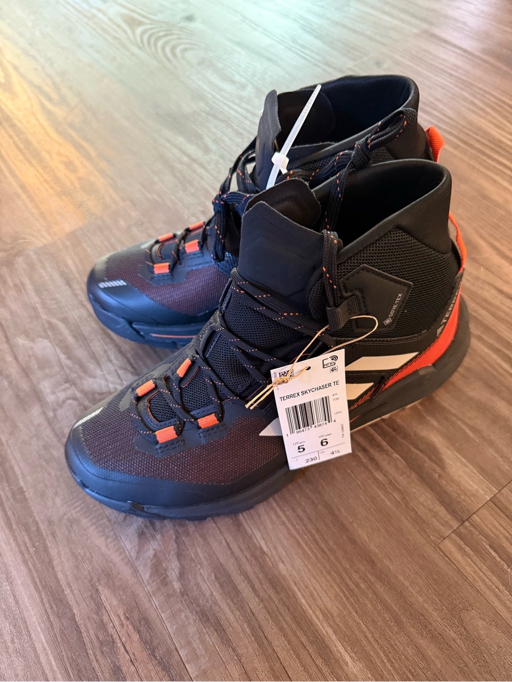 adidas Terrex Skychaser Mid GTX Men's Black and Orange Hiking Boots